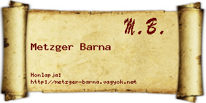 Metzger Barna névjegykártya